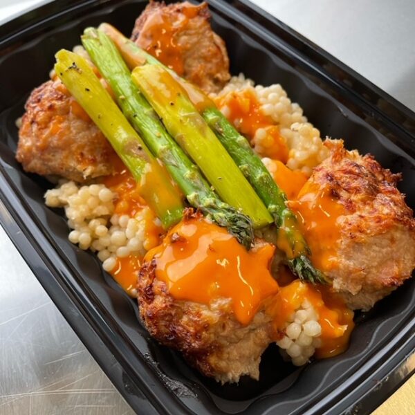 Buffalo Chicken Meatloaf and Couscous