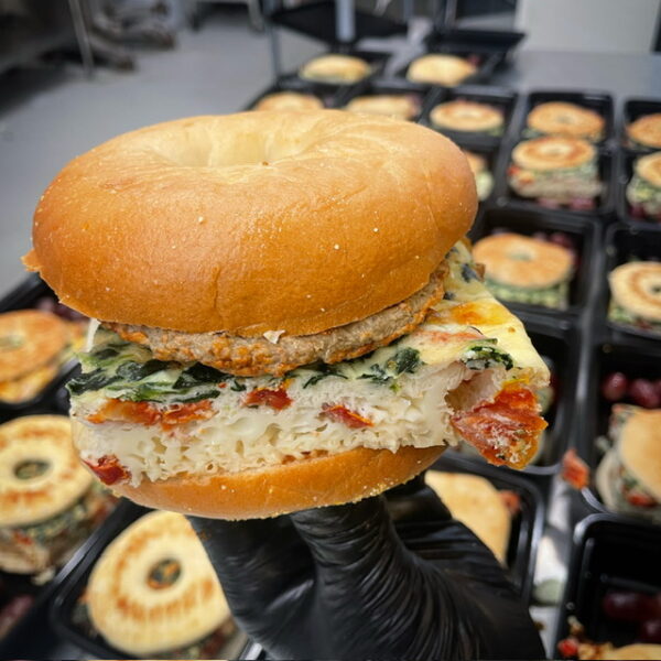 Feta and Sun Dried Tomato Breakfast Sandwich