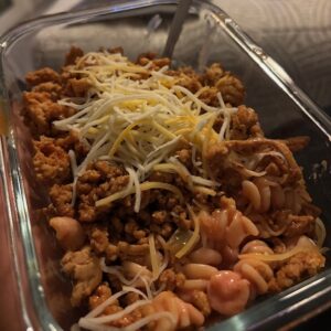 Ground Chicken Enchilada Pasta Bowl